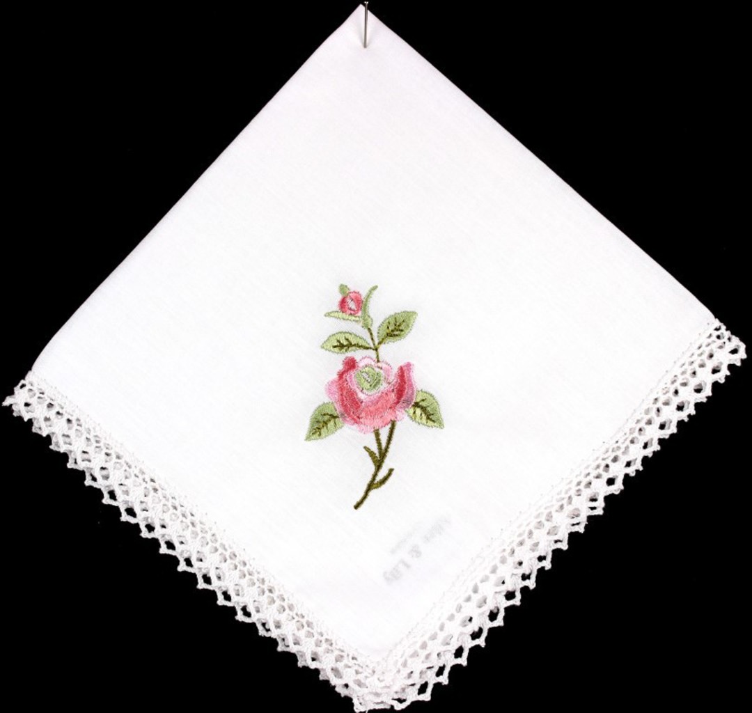 Embroidered lace handkerchiefs 'New Rose ' Style: EHC/NROSE. Delivery August 2022. image 0